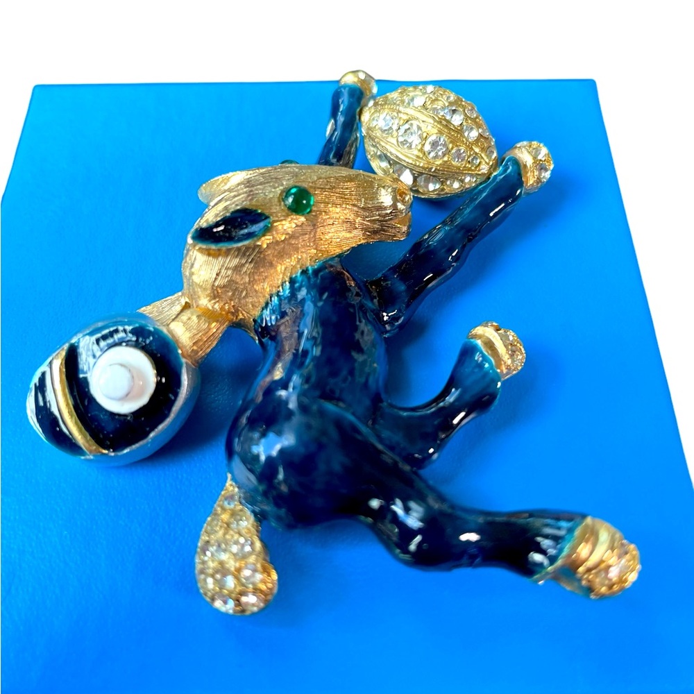 Rare Vintage Kenneth Jay Lane Goat W Football Bro… - image 2